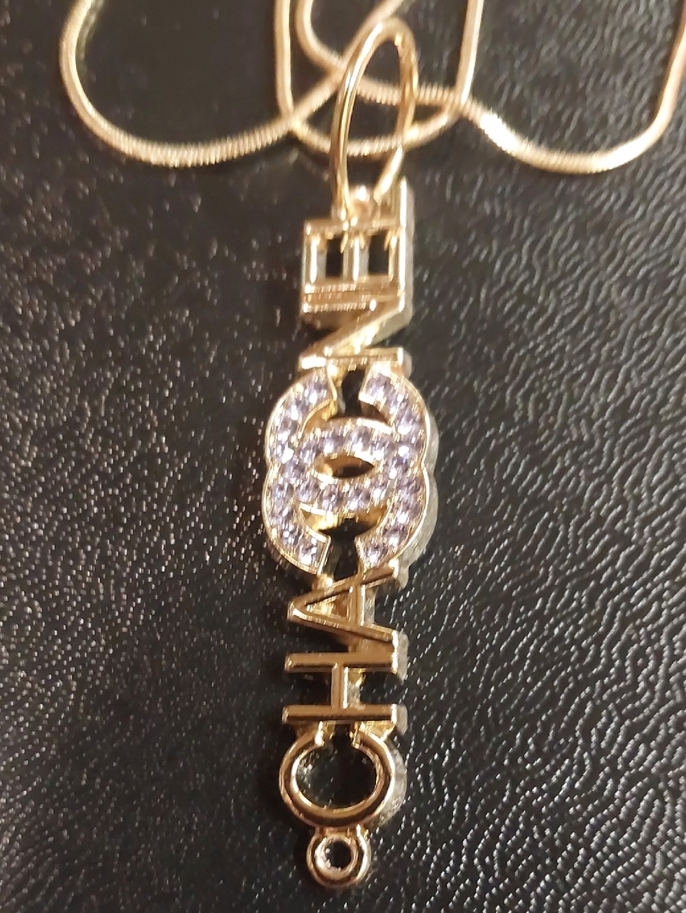 CC Gold-Tone Lavender Crystal Charm Pendant Necklace